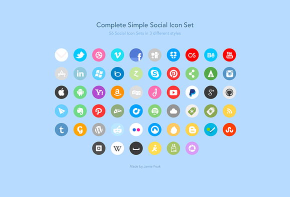 Complete Simple Social Icon Set in Simple Icons - product preview 3