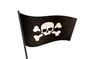 Pirate flag on a pole with shadow