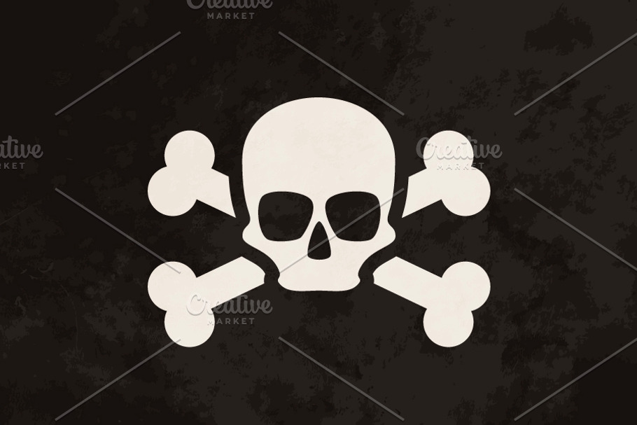 Pirate flag with grunge texture in Objects - product preview 8