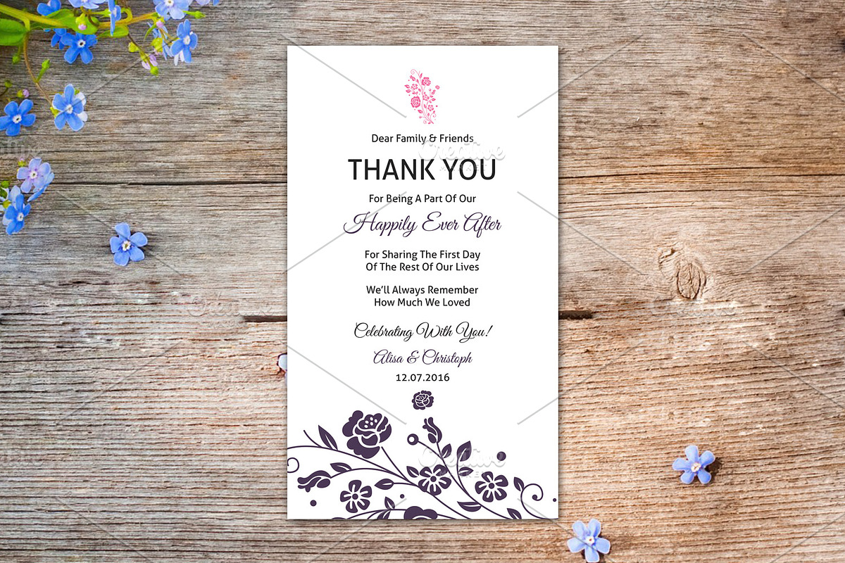 Wedding Thank You Table Card  in Wedding Templates - product preview 8