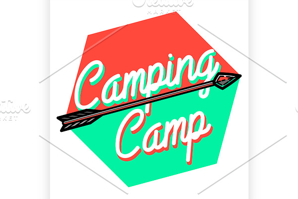 Color vintage Camping emblem