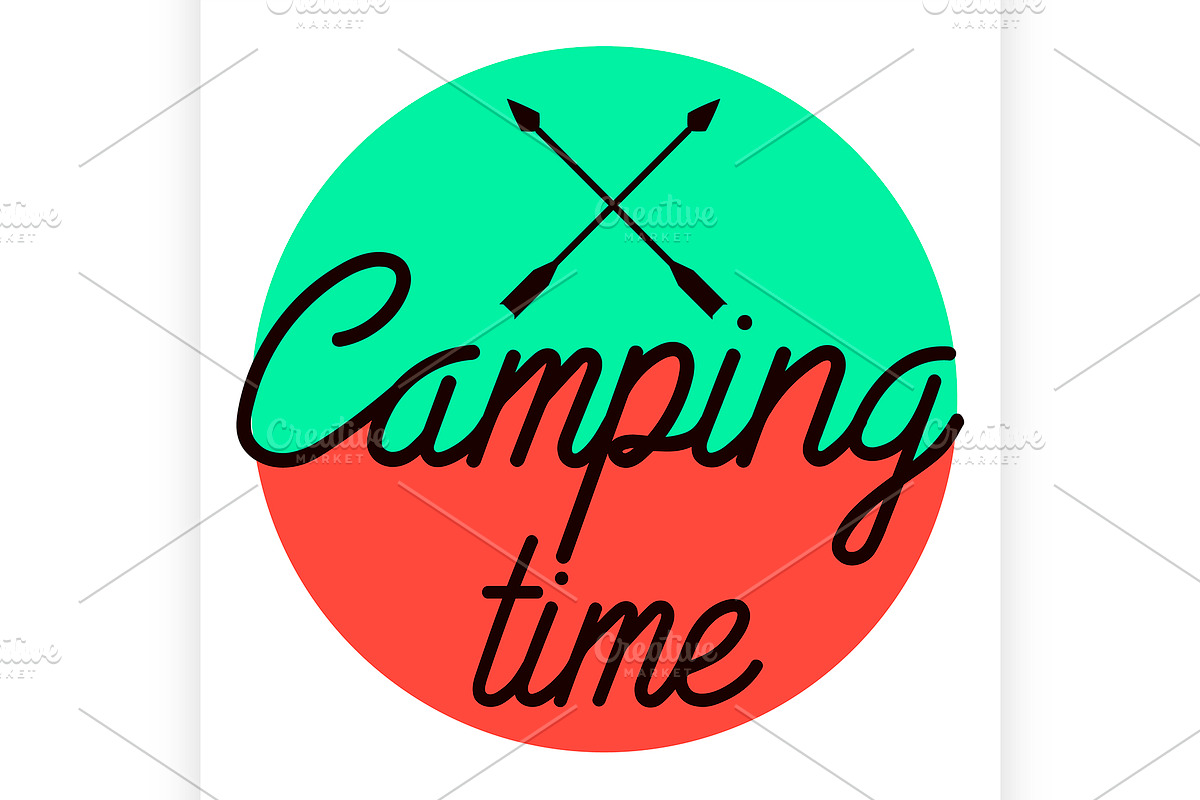 Color vintage Camping emblem in Illustrations - product preview 8