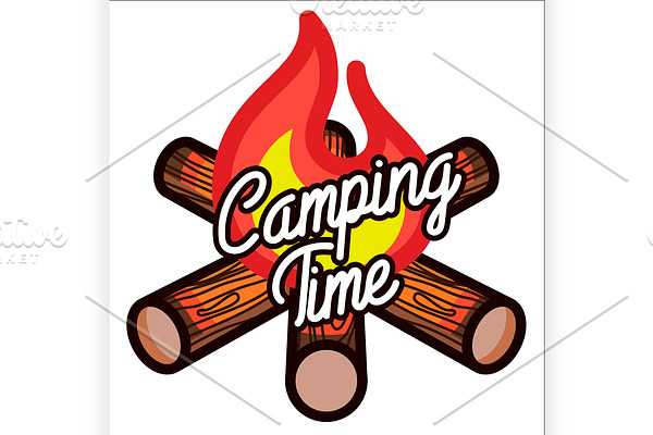 Color vintage Camping emblem