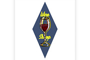 Color vintage wine shop emblem