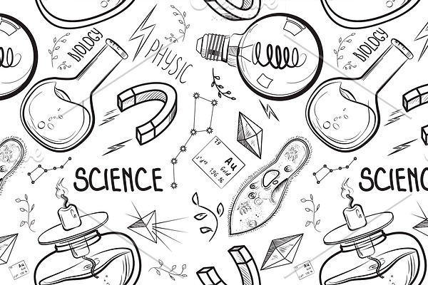 Hand drawn science set
