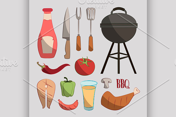Set of barbecue