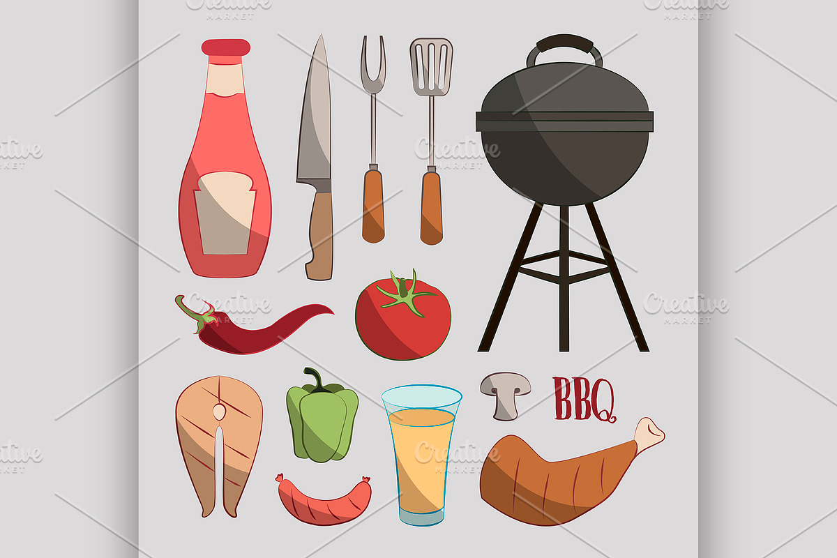 Set of barbecue in Illustrations - product preview 8