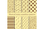 Musical notes seamless pattern