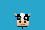 Logotype cow head,Milk logo