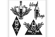 Vintage wine shop emblems
