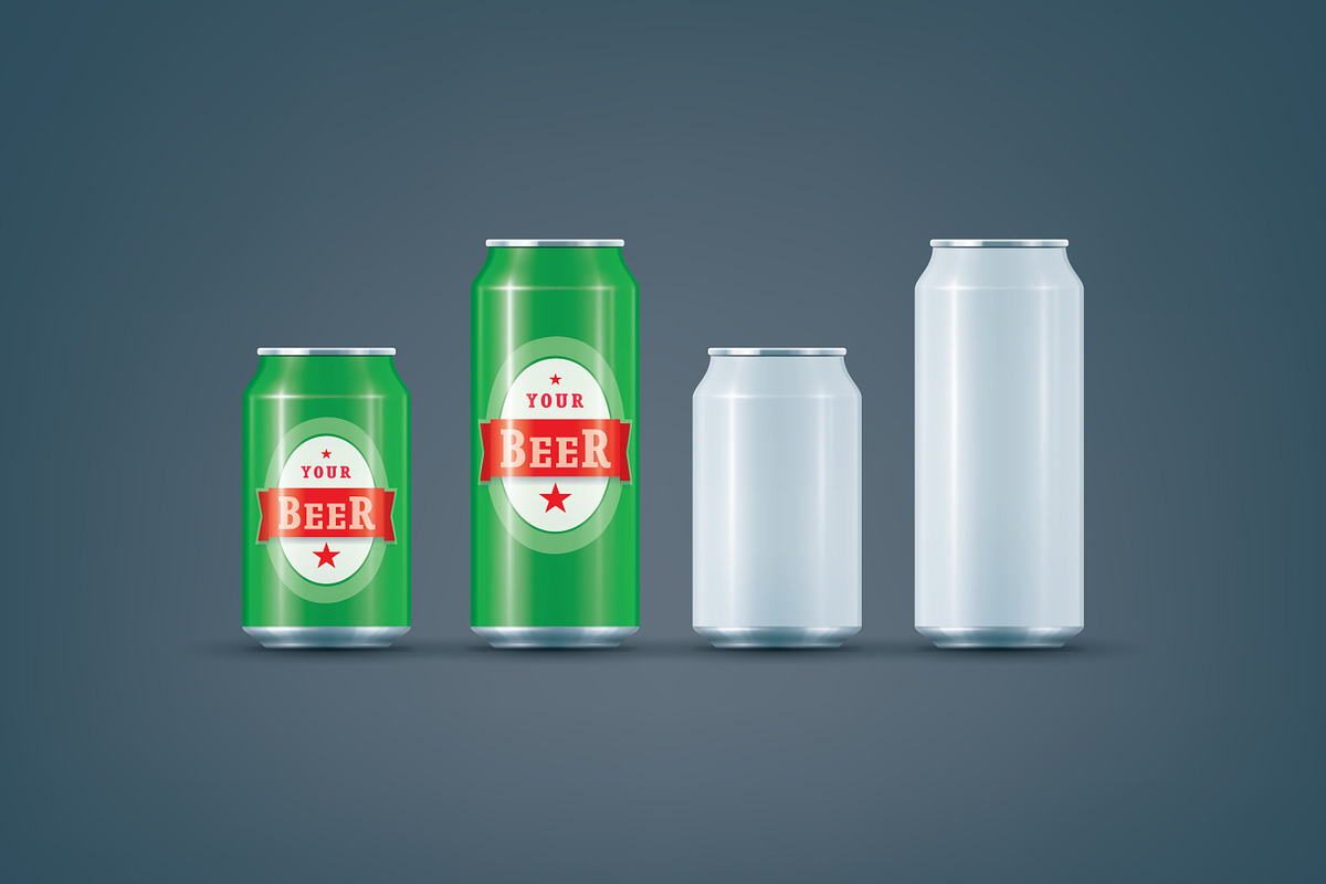 White Can / Beer can mock-up in Product Mockups - product preview 8