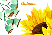 watercolor autumn set 26 elements