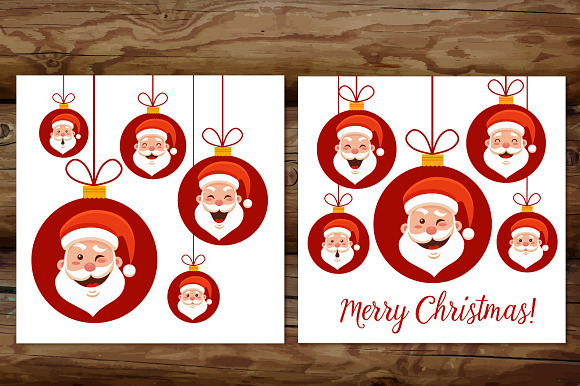 Set of 5 Santa Claus  in Illustrations - product preview 2