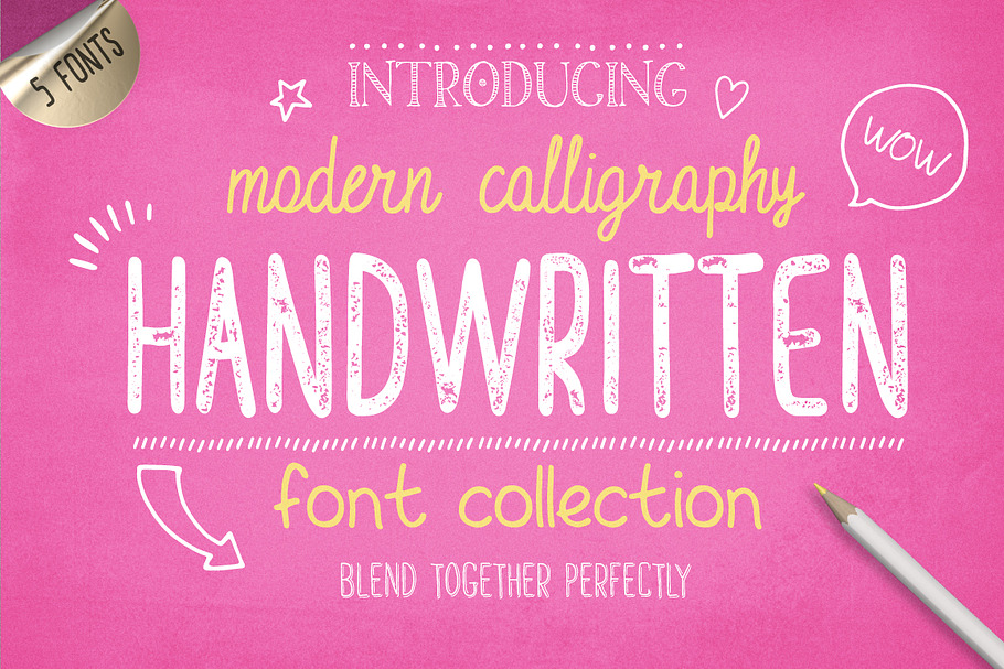Handwritten Font Collection in Hand-lettered Fonts - product preview 8