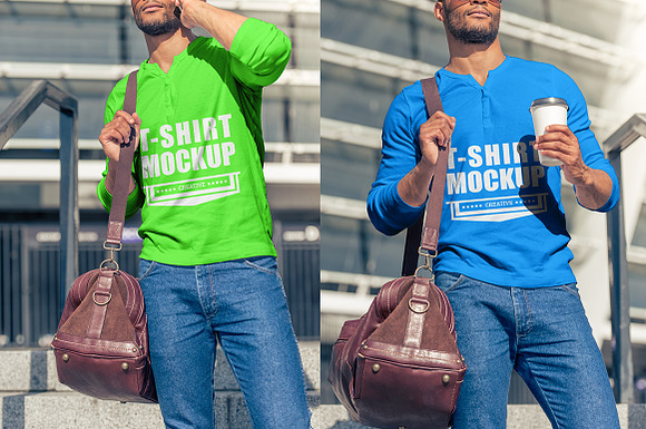 Street T-shirt MockUp in Product Mockups - product preview 3