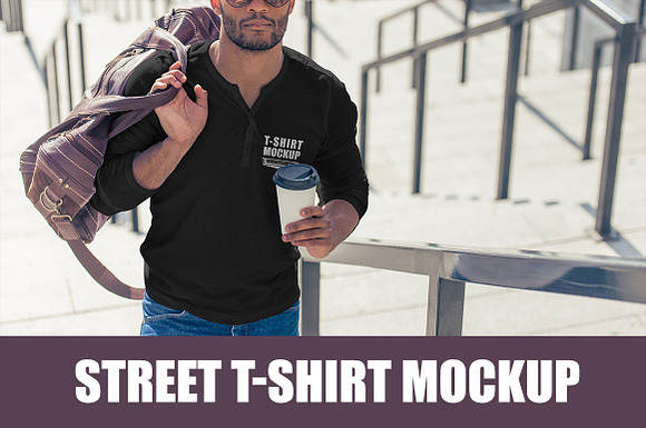 Street T-shirt MockUp in Product Mockups - product preview 4