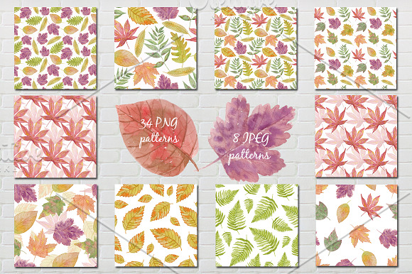 Autumn leaf fall. Watercolor. in Illustrations - product preview 3
