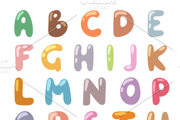 Cartoon Alphabet symbols vector
