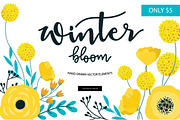 Winter bloom hand drawn vector