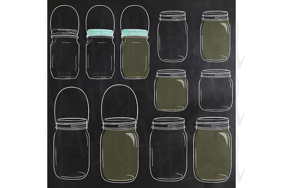 Chalkboard Flower Jar Clip Art in Illustrations - product preview 1