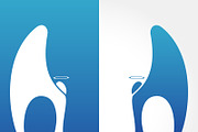 Blue angel - vector logo concept