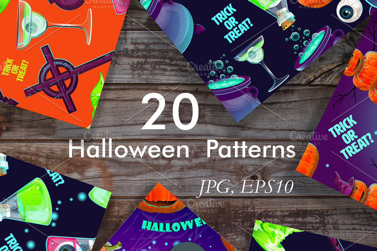 Halloween seamless patterns. in Patterns - product preview 8
