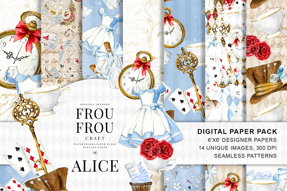 Alice in Wonderland Paper Pack in Patterns - product preview 8