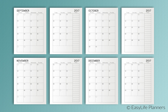 Month Planner 2016-2017 A5 Printable in Stationery Templates - product preview 3