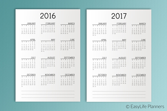 Month Planner 2016-2017 A5 Printable in Stationery Templates - product preview 4