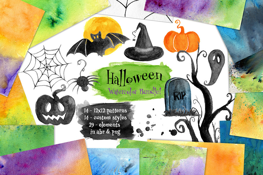 Halloween Watercolor Bundle!