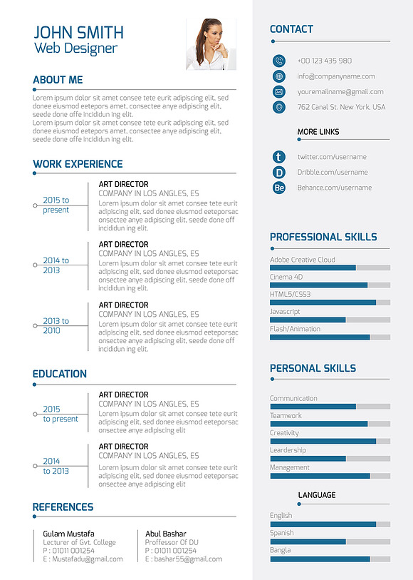 Simple Resume in Resume Templates - product preview 3