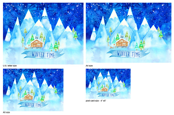 Winter Time Printable Wall Art in Illustrations - product preview 1