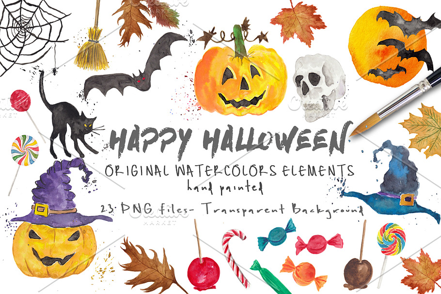 Halloween ClipArt Watercolor Pack