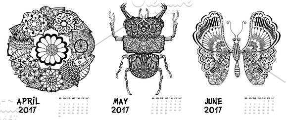 Printable Calendar 2017 in Graphics - product preview 2