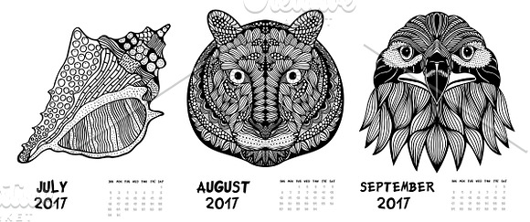 Printable Calendar 2017 in Graphics - product preview 3