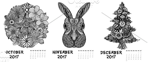 Printable Calendar 2017 in Graphics - product preview 4