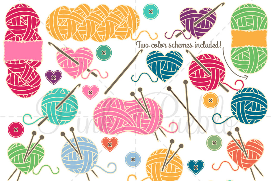 Knitting & Crochet Clipart & Vectors in Illustrations - product preview 8