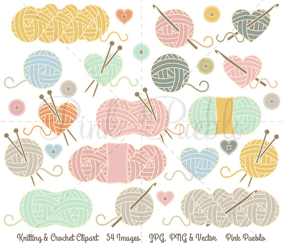 Knitting & Crochet Clipart & Vectors in Illustrations - product preview 1