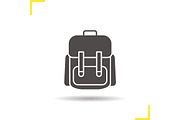 School backpack icon. Vector