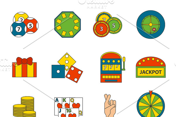 Casino game icons vector