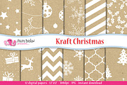 Kraft Christmas Digital Paper