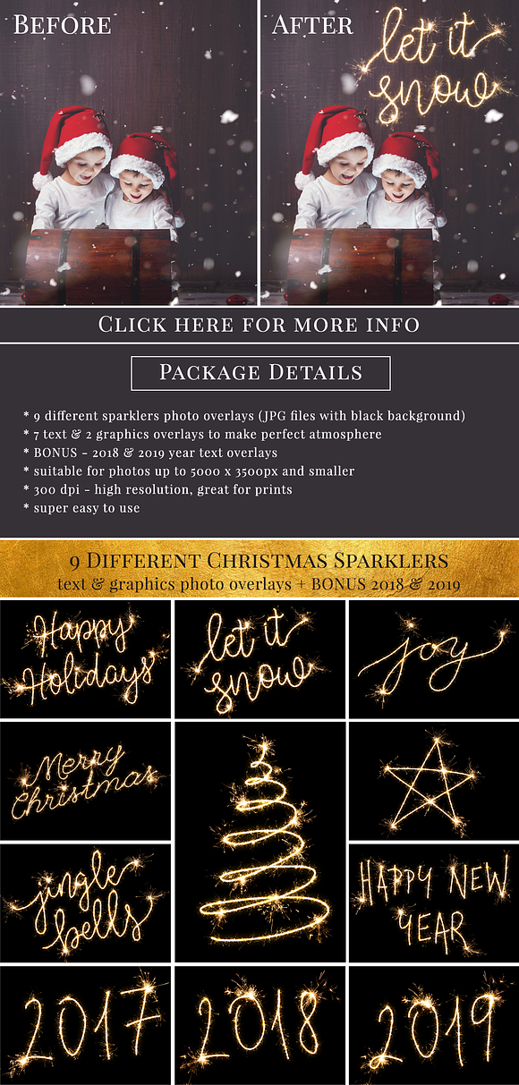 "Christmas Sparklers" photo overlyas in Objects - product preview 1