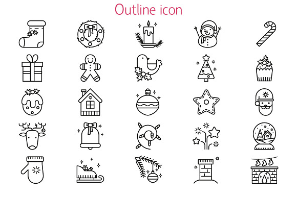 Christmas colored icon set in Graphics - product preview 1