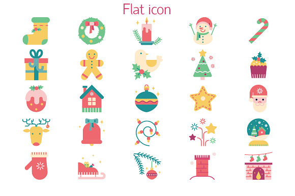 Christmas colored icon set in Graphics - product preview 4