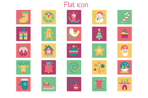 Christmas colored icon set in Graphics - product preview 5