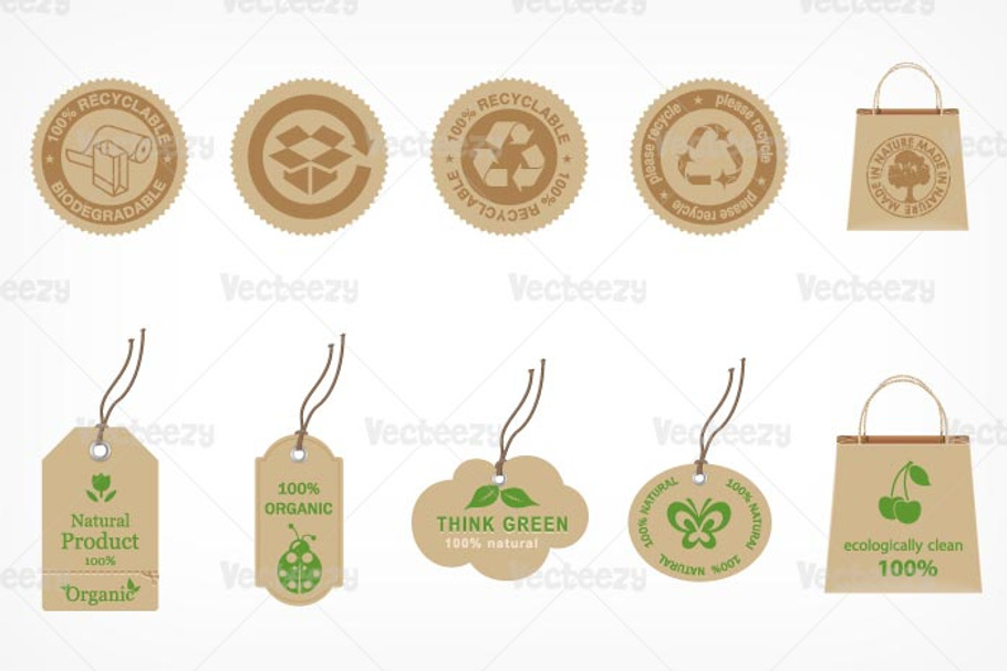 Recycle & Organic Vector Badges in Objects - product preview 8