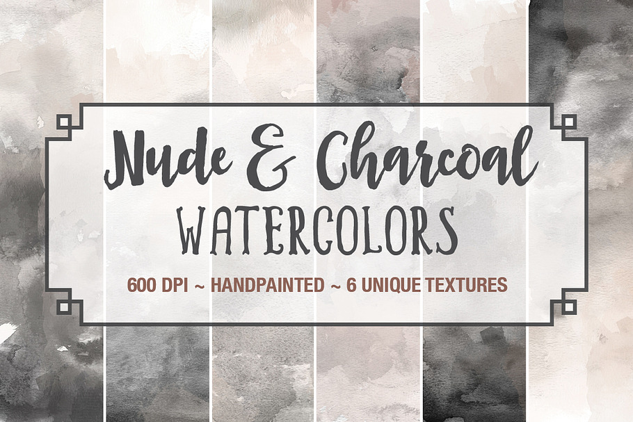 Nude & Charcoal Watercolors