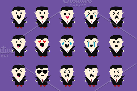 Vampire Emojis in Kawaii Emoticons - product preview 1