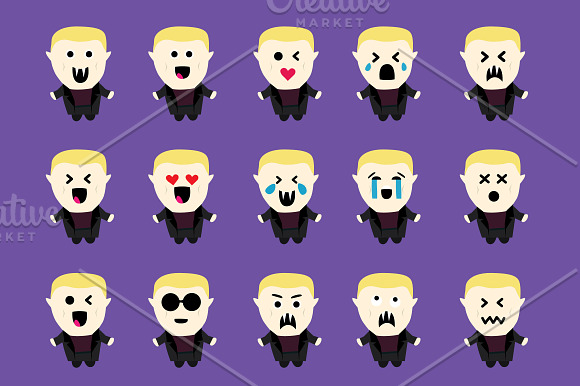 Vampire Emojis in Kawaii Emoticons - product preview 3