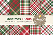 Christmas Plaids Digital Papers